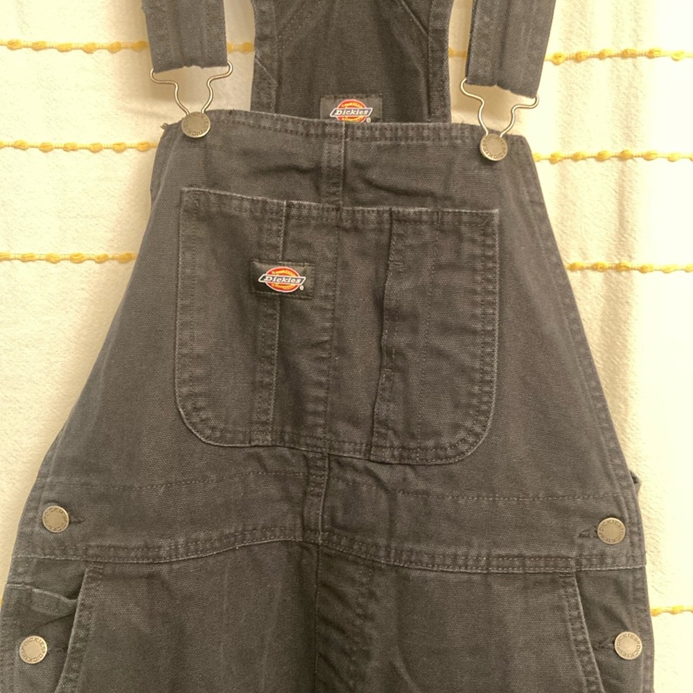 Dickies Women’s Duck Canvas Overalls (black) — Small